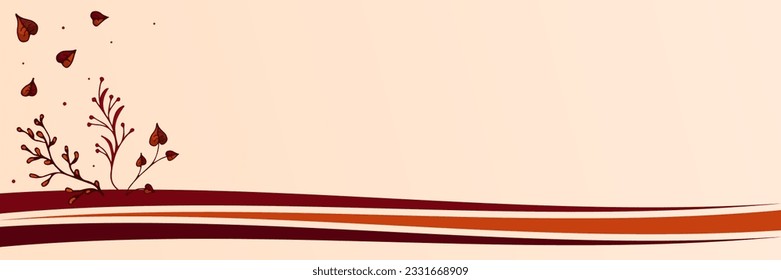 Vector Autumn banner with autumn Leaf. Background in autumn colors. Template for border with leaves. Copy space for text. Design for website header, landing page, banner, poster, cover, social post.