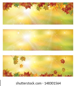 Vector autumn banners.