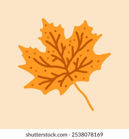 Vector otoño hermosa hoja sobre un fondo beige para el diseño, decoración de libros y artículos, venta, Anuncios