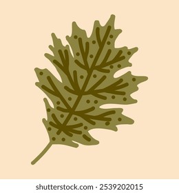 Vector otoño hermosa hoja sobre un fondo beige para el diseño, decoración de libros y artículos, venta, Anuncios