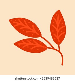 Vector otoño hermosa hoja sobre un fondo beige para el diseño, decoración de libros y artículos, venta, Anuncios