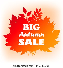 vector autumn bouquet made of maple and other leaves in grunge style