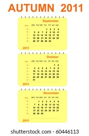 vector autumn calendar 2011