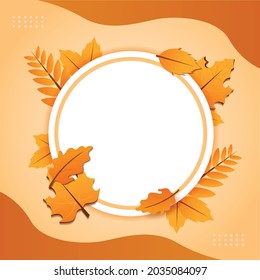 vector autumn circle frame background