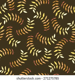 Vector autumn dark leaves seamless pattern
