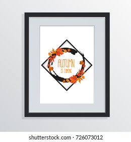 Vector Autumn Design on Picture Frame 