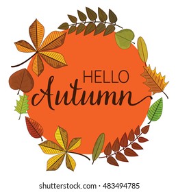 Vector Autumn design with orange Maple Leaf.