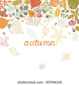 Vector autumn doodle composition