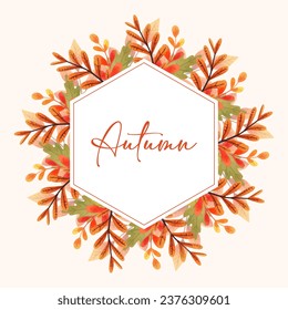 vector autumn fall leaf background floral frame