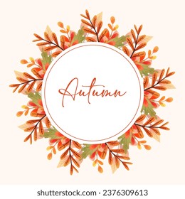 vector autumn fall leaf background floral frame