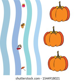 Vector of Autumn, Fall season theme, pumpkin, jam, umbrella. Set of cute colorful icon collection. Vector background.