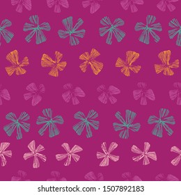 Vector autumn floral hand drawn seamless pattern. Warm colors, Indian summer background for textile, wallpaper and packaging.