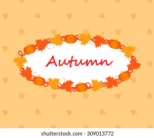 Vector autumn frame. Element for design.