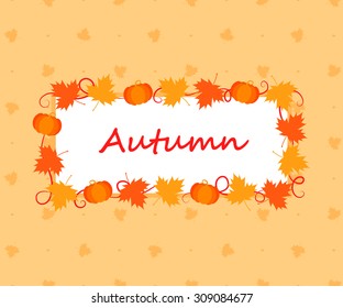 Vector autumn frame. Elements for design.