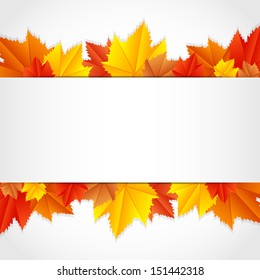 Vector autumn frame with leaves