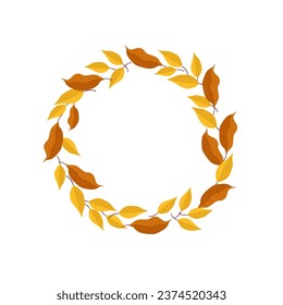 Vector autumn frame with yellow and orange leaves. Beautiful element for your design.