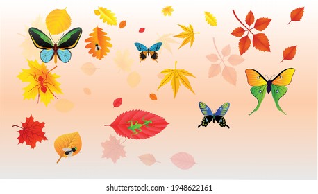 vector Infecciones y hojas del suelo otoñales