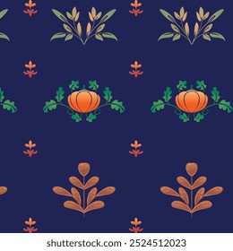 vector autumn and Halloween floral pattern