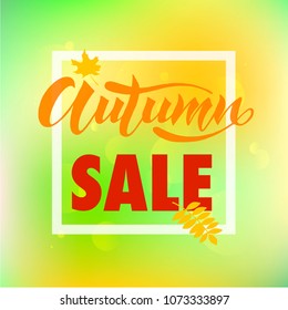 Vector autumn handwriting lettering for design sale's cards, banners and poster. EPS10