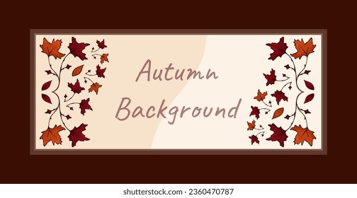 Vektorgrafik Herbst horizontaler Banner mit Herbstlef. Hintergrund mit Kopienraum in Herbstfarben. Vorlage mit Blättern für Karte, Banner, Einladung, soziale Medien, Poster, Web-Anzeigen, Grußkartenwerbung, Cover.