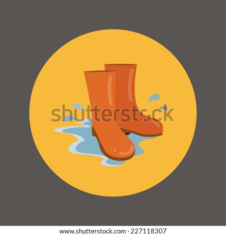 Vector autumn icon with gumboots