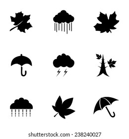 Vector autumn icon set on white background