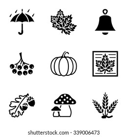 Vector Autumn icon set on white background