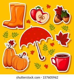 vector autumn icon stickers