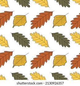 Vector autumn illustration of colored leaves.