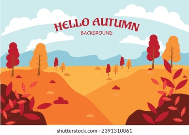 Ilustración vectorial otoño del fondo natural para afiches, banner, tarjeta, folleto o cubierta.