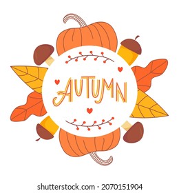 Vector autumn isolated on white background.