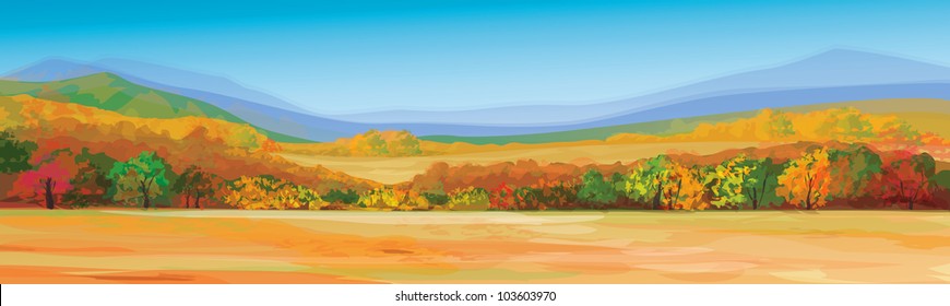 Vector of autumn landscape.