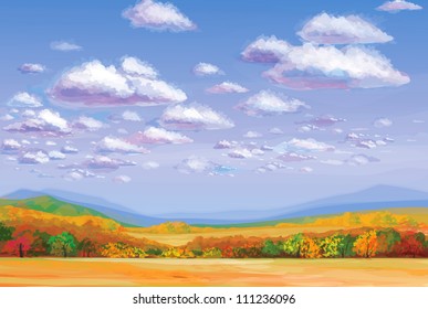 Vector of autumn landscape.