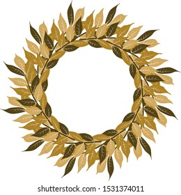 Vector autumn leaf circle frame