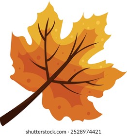 Vector autumn leaf. Dry trees and plants. Cozy autumn.