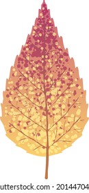 Hoja de otoño vectorial aislada en fondo blanco