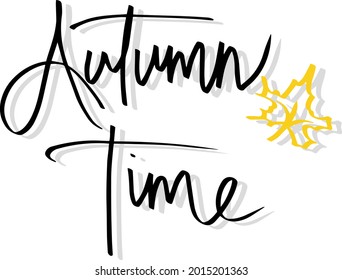 hoja de otoño vectorial con letras de fondo de otoño