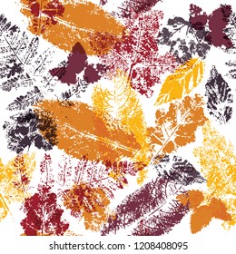 Vector autumn leaf seamless background texture template