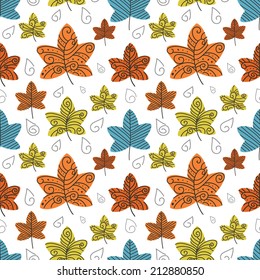Vector autumn leafs background. Eps10