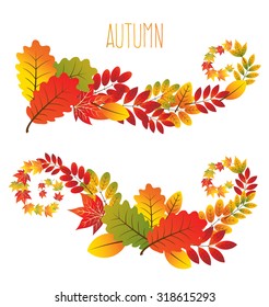 Vector autumn leaves background