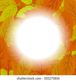 Vector Autumn Leaves Background. Set of Yellow and Orange Leaves