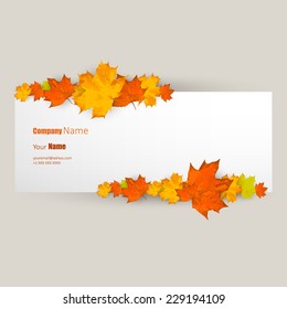 Vector autumn leaves banner illustration 