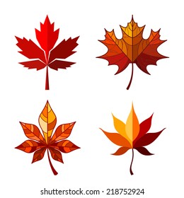 Vector autumn leaves collection