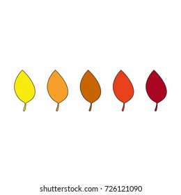 Vector autumn leaves icons background in yellow and red