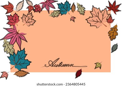 Herbstblätter aus Vektorgrafik. Linienzeichnung des Herbstblattes. Schriftart und Blätter im Herbst einzeln auf Hintergrund, Vektorgrafik.