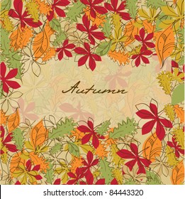 vector autumn leaves pattern vintage