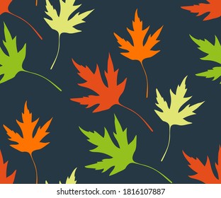 Vektorherbst verlässt nahtloses Muster. Kreativer Hintergrund mit Blättern