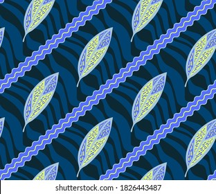 Vector autumn leaves seamless pattern. Floral stock vector illustration