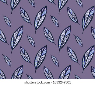 Vector autumn leaves seamless pattern. Creative background with leafs. Vector pattern.