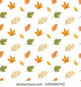 vector autumn leaves seamless pattern